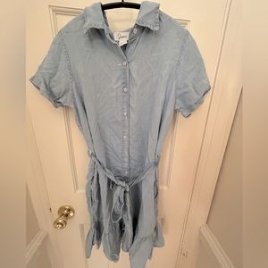 Cute simple Denim dress with ribbon